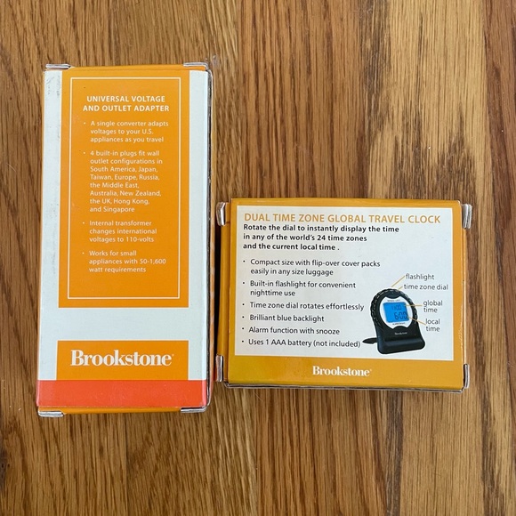 Brookstone Universal Voltage & Outlet Adapter & Dual Time Zone Clock - Picture 4 of 10